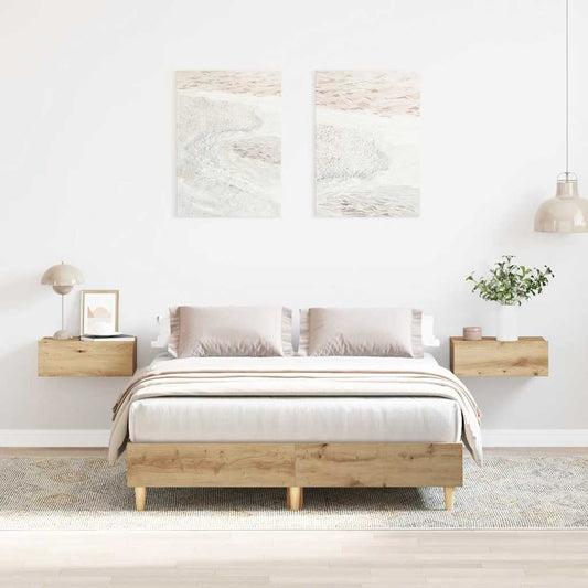 Bedframe zonder matras 120x190 cm spaanplaat artisanaal eiken is nu te koop bij PeponiXL, paradijselijk wonen!