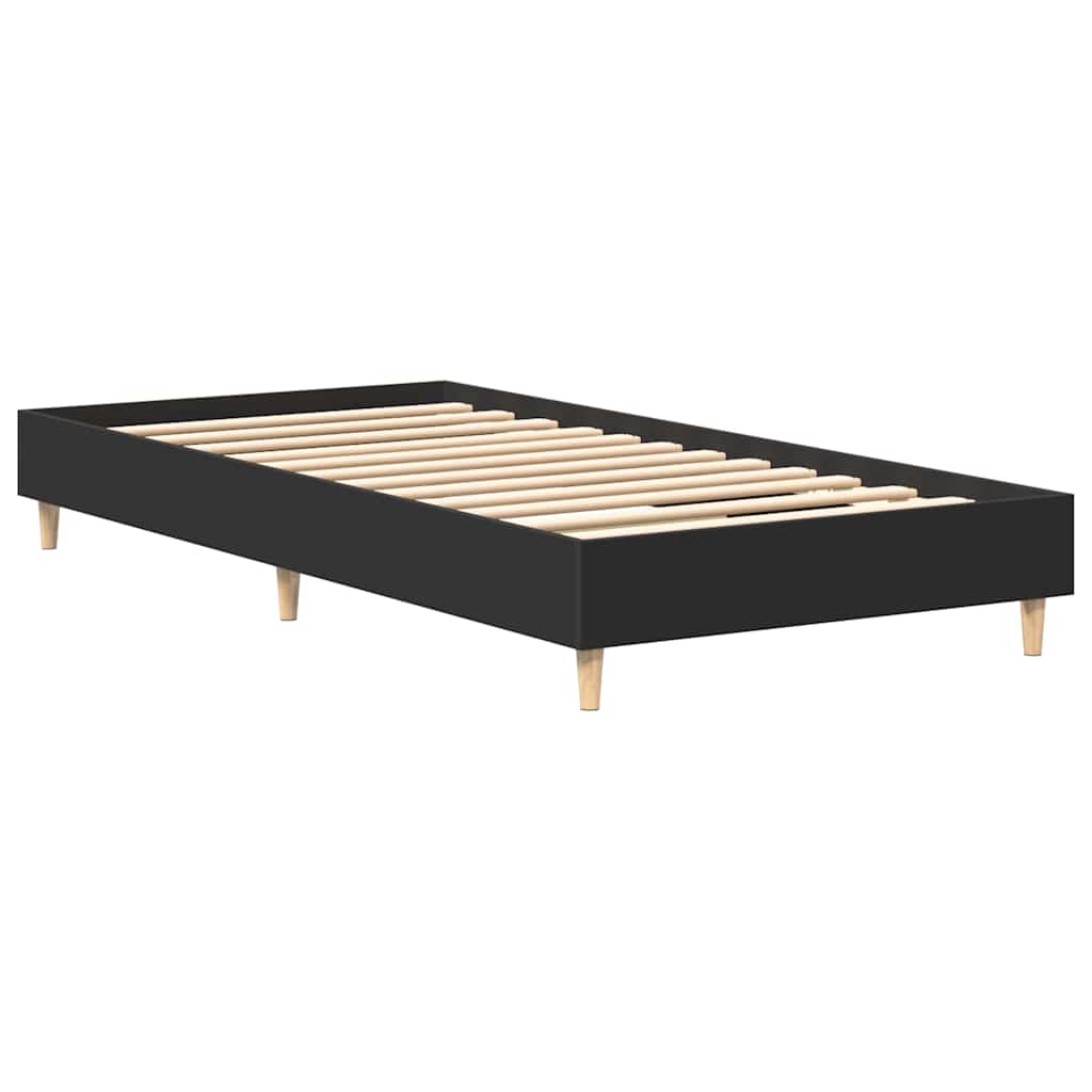 Bedframe zonder matras 90x190 cm spaanplaat zwart is nu te koop bij PeponiXL, paradijselijk wonen!
