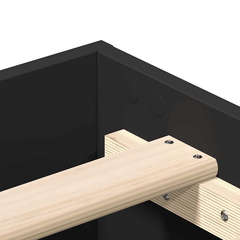 Bedframe zonder matras 90x190 cm spaanplaat zwart is nu te koop bij PeponiXL, paradijselijk wonen!