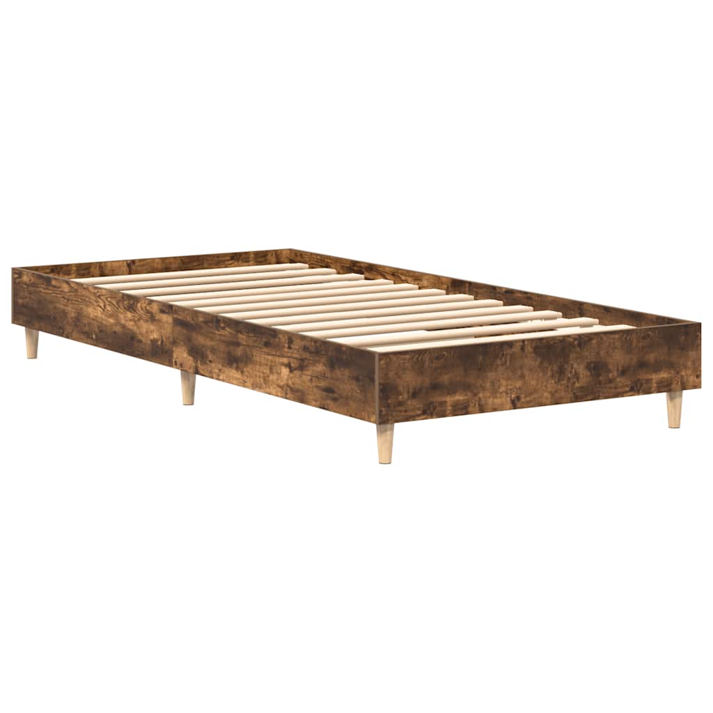 Bedframe zonder matras 90x190 cm spaanplaat gerookt eiken is nu te koop bij PeponiXL, paradijselijk wonen!