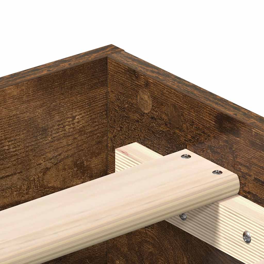 Bedframe zonder matras 90x190 cm spaanplaat gerookt eiken is nu te koop bij PeponiXL, paradijselijk wonen!