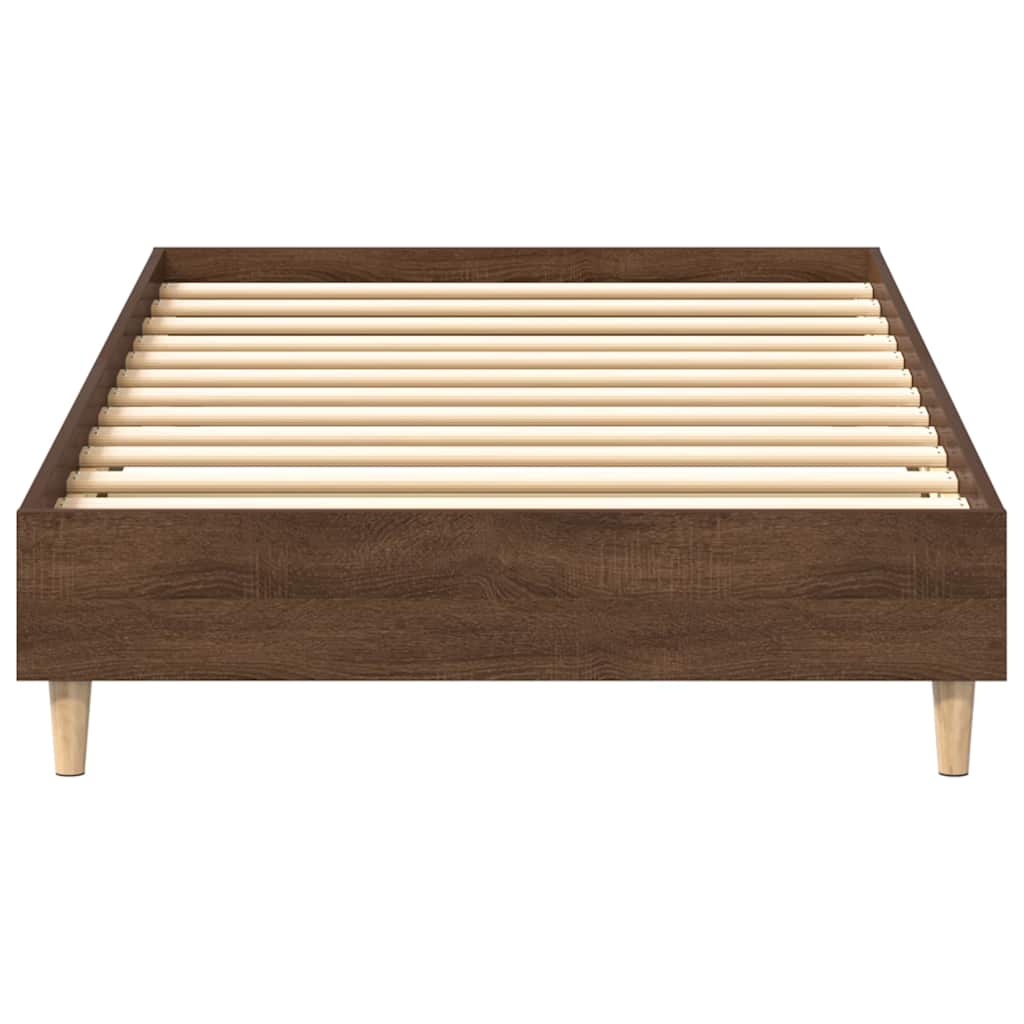 Bedframe zonder matras 90x190 cm spaanplaat bruin eikenkleurig is nu te koop bij PeponiXL, paradijselijk wonen!