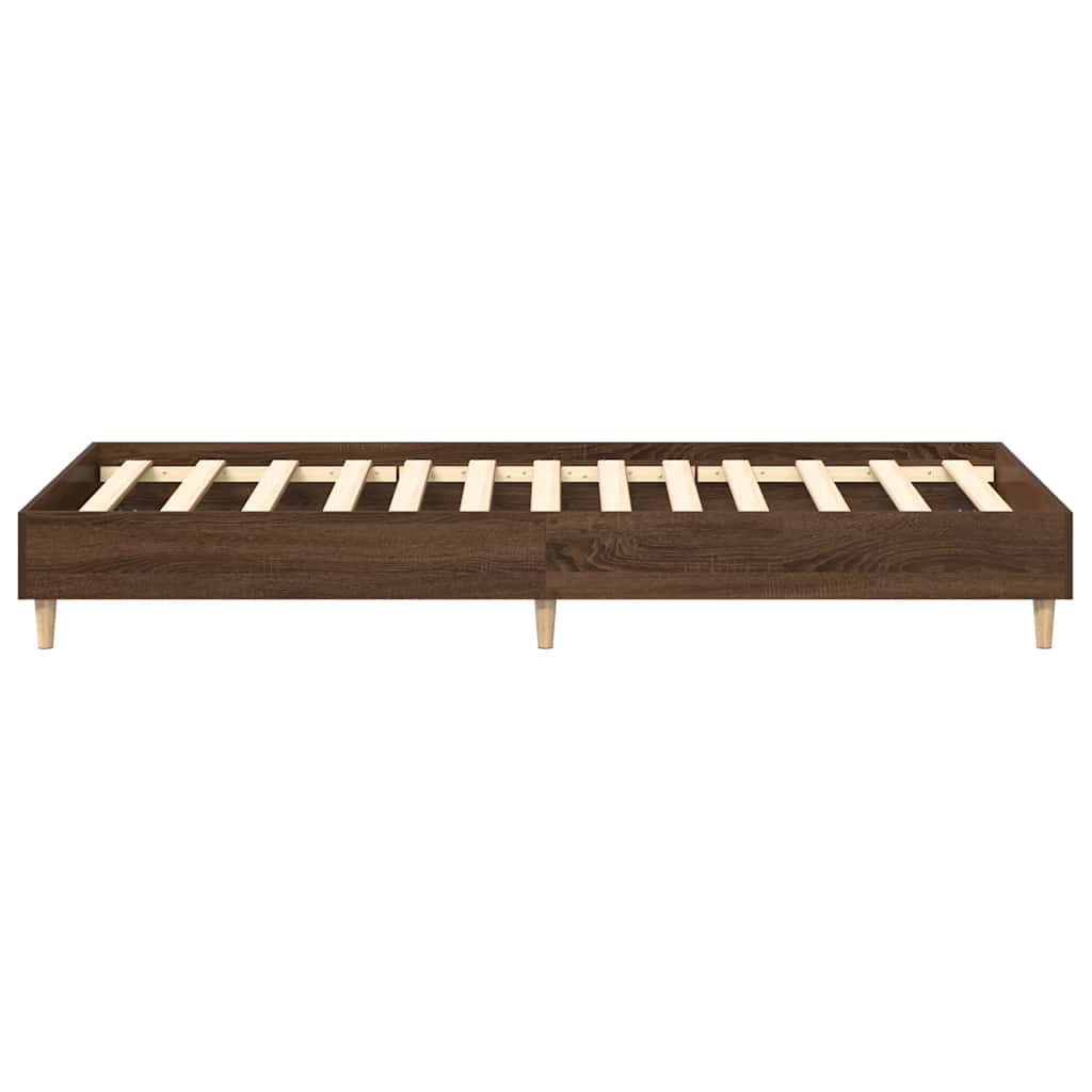 Bedframe zonder matras 90x190 cm spaanplaat bruin eikenkleurig is nu te koop bij PeponiXL, paradijselijk wonen!