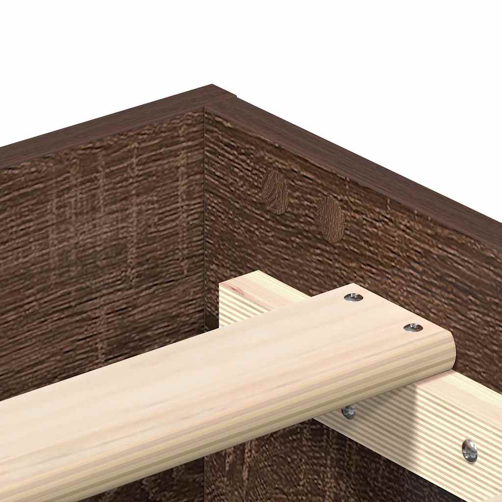 Bedframe zonder matras 90x190 cm spaanplaat bruin eikenkleurig is nu te koop bij PeponiXL, paradijselijk wonen!