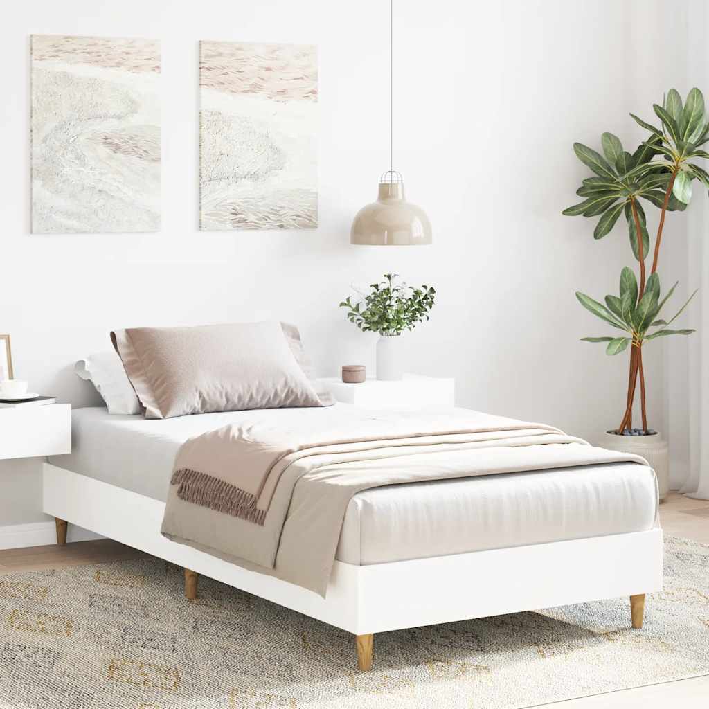 Bedframe zonder matras 75x190 cm spaanplaat wit is nu te koop bij PeponiXL, paradijselijk wonen!