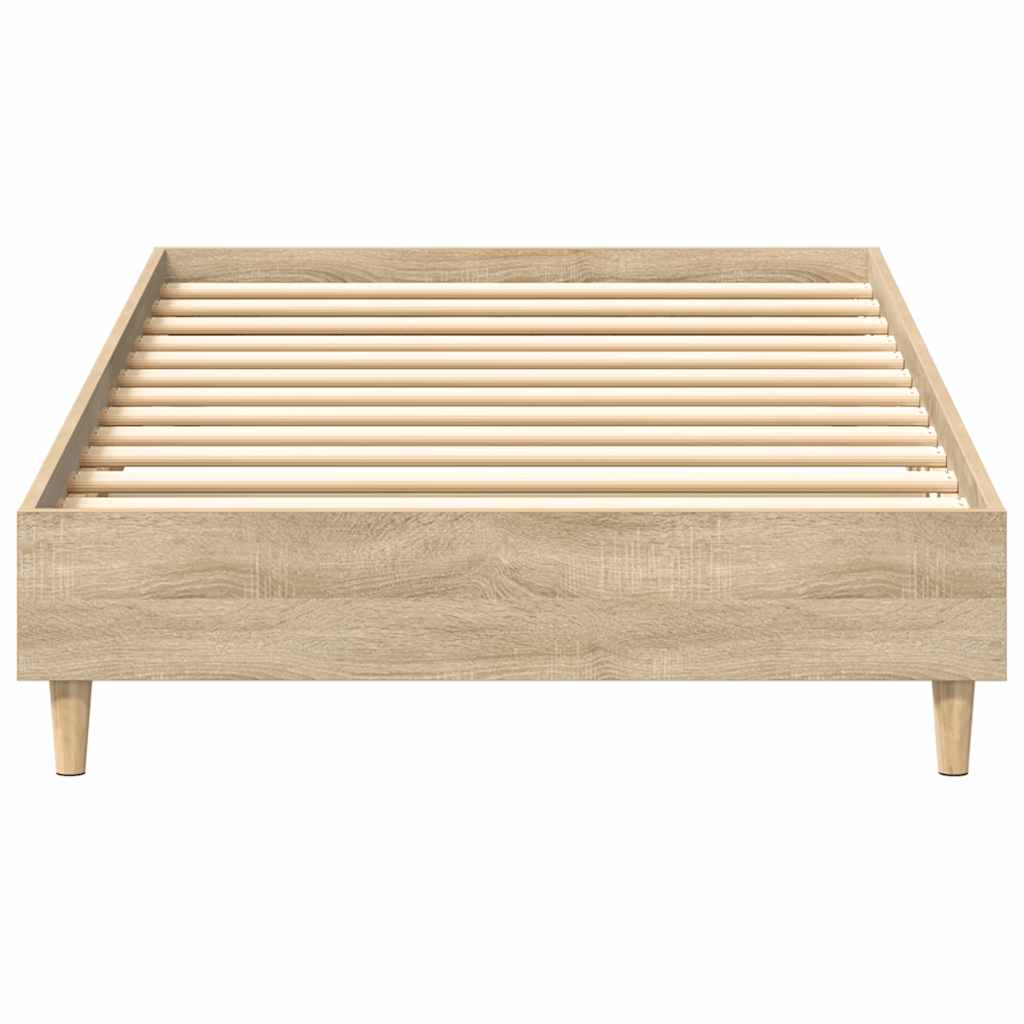 Bedframe zonder matras 75x190 cm spaanplaat sonoma eikenkleurig is nu te koop bij PeponiXL, paradijselijk wonen!