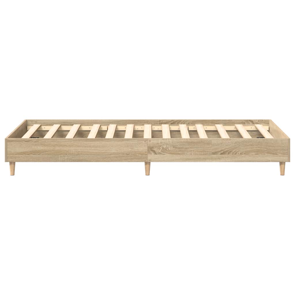 Bedframe zonder matras 75x190 cm spaanplaat sonoma eikenkleurig is nu te koop bij PeponiXL, paradijselijk wonen!