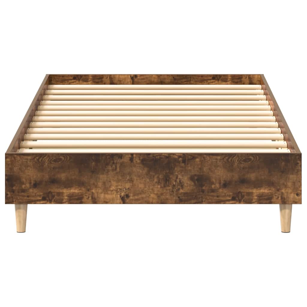 Bedframe zonder matras 75x190 cm spaanplaat gerookt eiken is nu te koop bij PeponiXL, paradijselijk wonen!