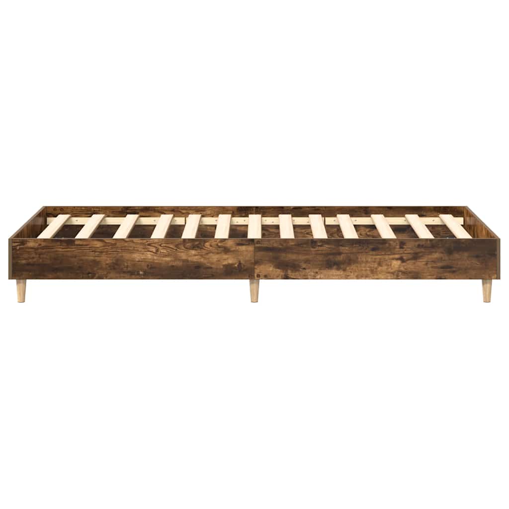 Bedframe zonder matras 75x190 cm spaanplaat gerookt eiken is nu te koop bij PeponiXL, paradijselijk wonen!