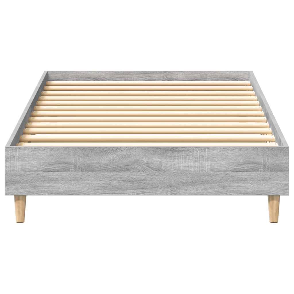 Bedframe zonder matras 75x190 cm spaanplaat grijs Sonoma is nu te koop bij PeponiXL, paradijselijk wonen!