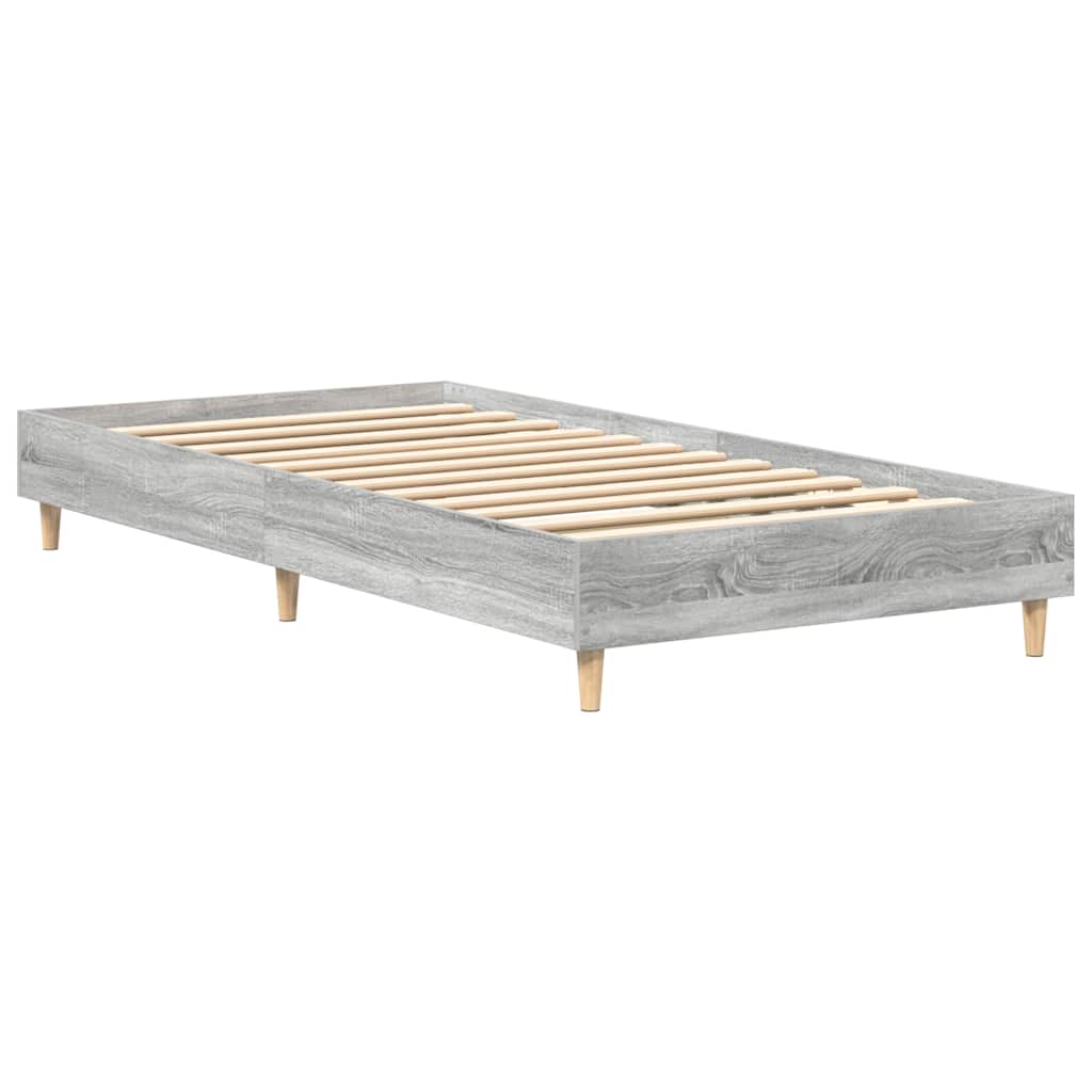 Bedframe zonder matras 75x190 cm spaanplaat grijs Sonoma is nu te koop bij PeponiXL, paradijselijk wonen!