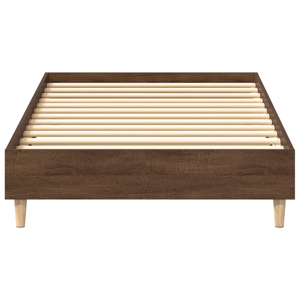 Bedframe zonder matras 75x190 cm spaanplaat bruin eikenkleurig is nu te koop bij PeponiXL, paradijselijk wonen!