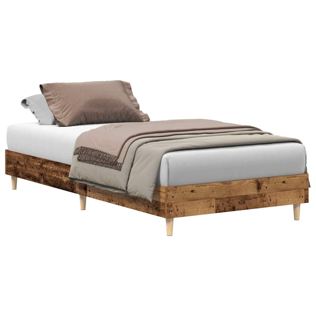 Bedframe zonder matras 75x190 cm bewerkt hout oud hout is nu te koop bij PeponiXL, paradijselijk wonen!