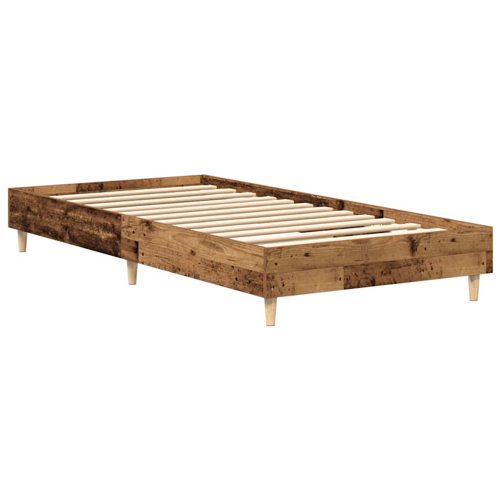 Bedframe zonder matras 75x190 cm bewerkt hout oud hout is nu te koop bij PeponiXL, paradijselijk wonen!