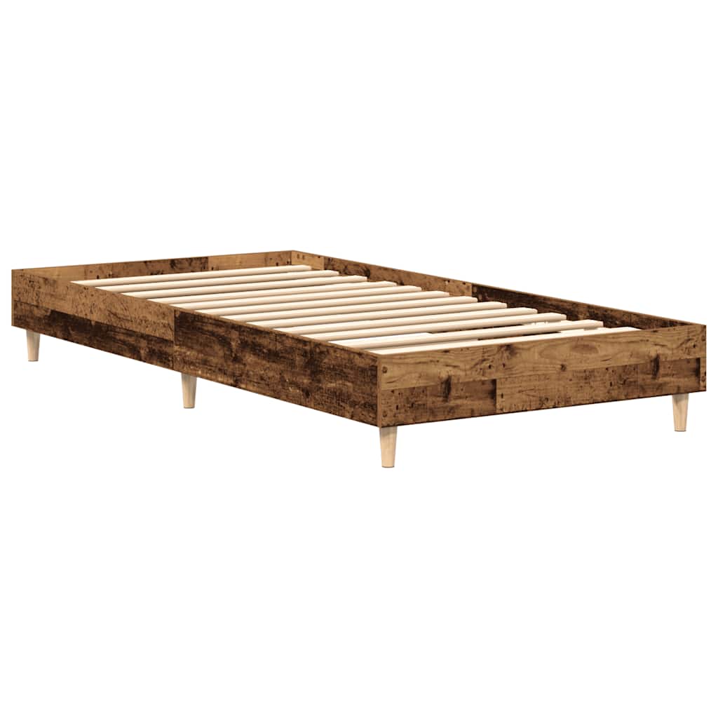 Bedframe zonder matras 75x190 cm bewerkt hout oud hout is nu te koop bij PeponiXL, paradijselijk wonen!