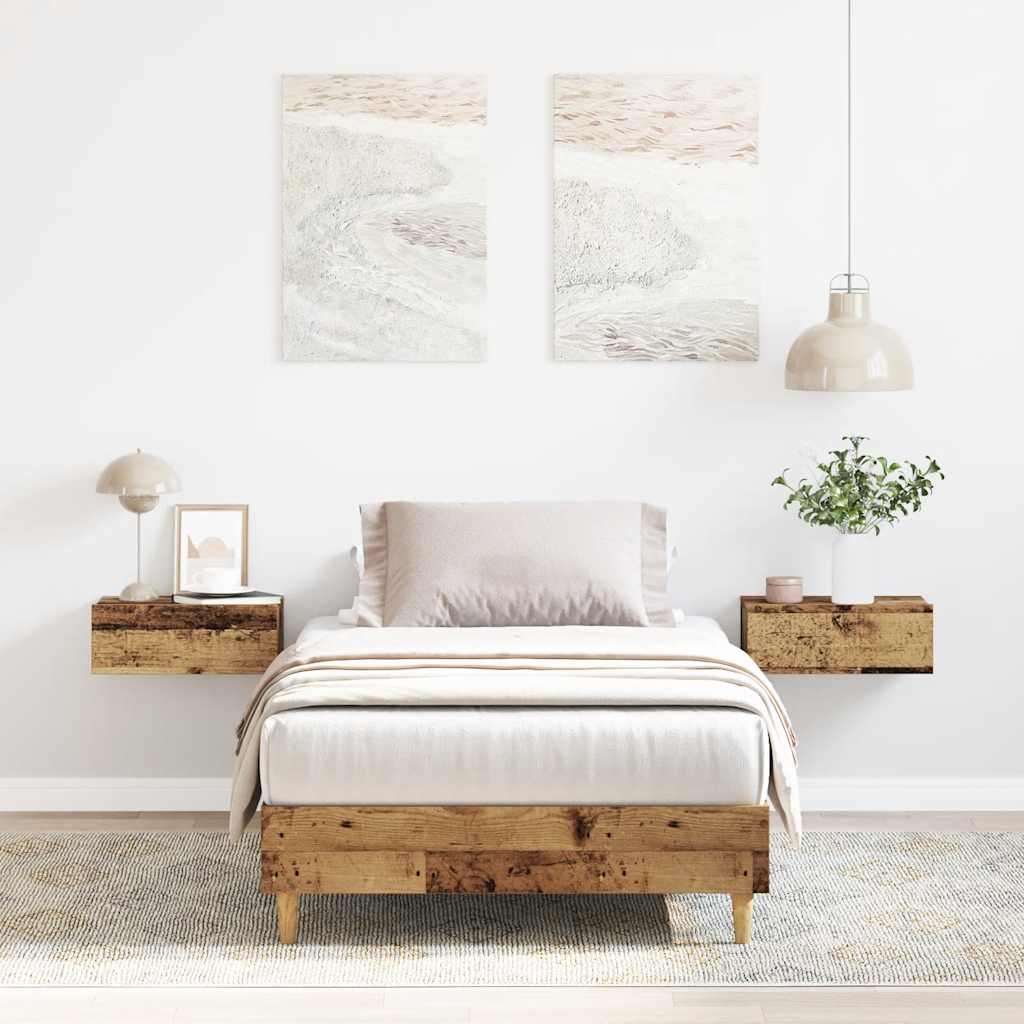 Bedframe zonder matras 75x190 cm bewerkt hout oud hout is nu te koop bij PeponiXL, paradijselijk wonen!