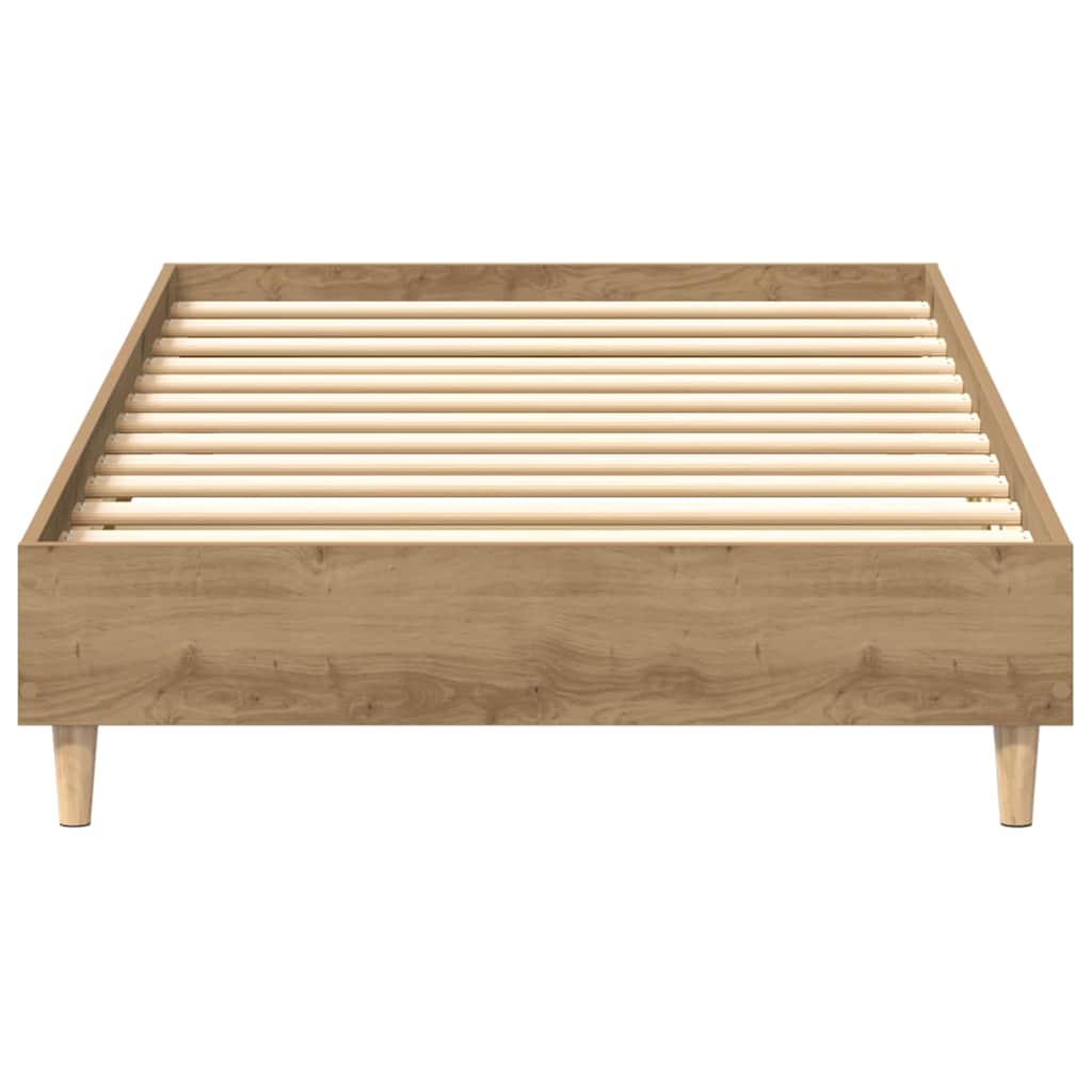 Bedframe zonder matras spaanplaat artisanaal eikenkleurig is nu te koop bij PeponiXL, paradijselijk wonen!