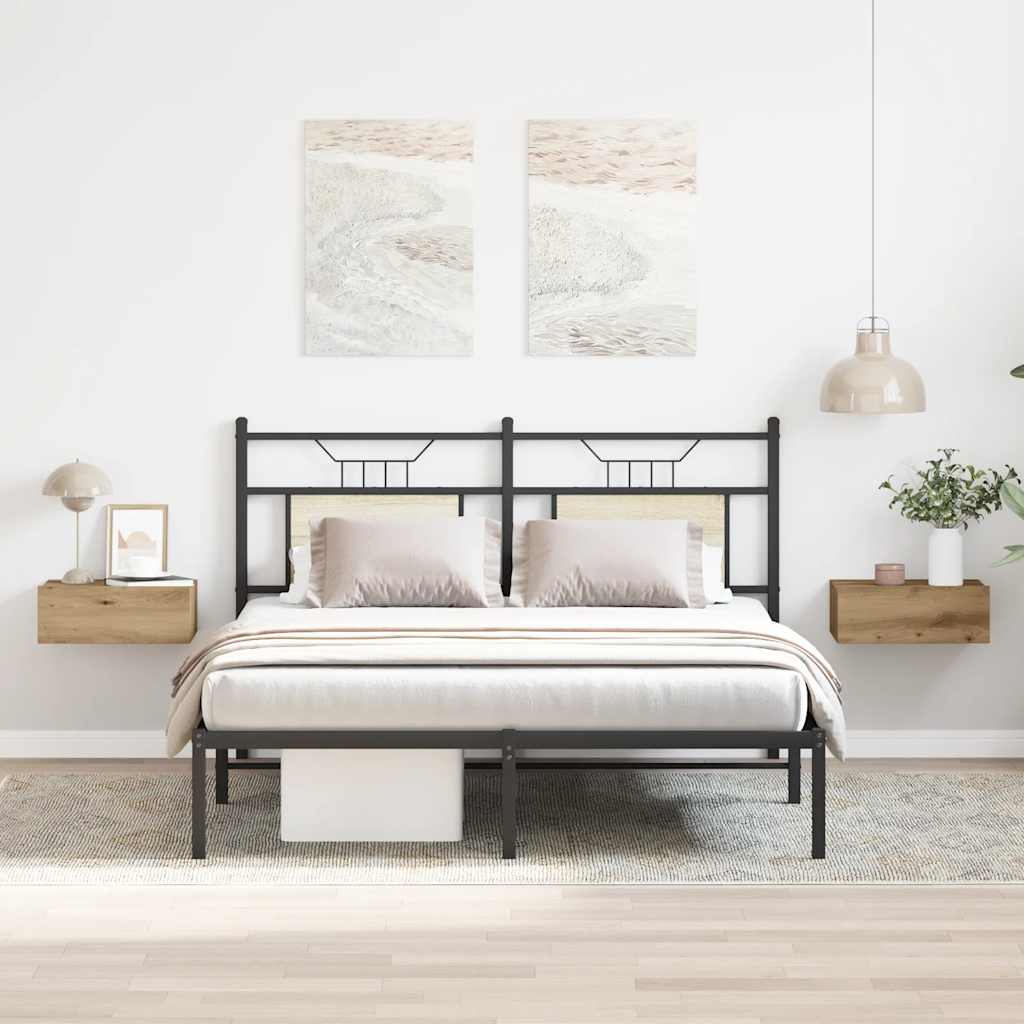 Nachtkastjes 2 st zwevend 40x32x15 cm hout artisanaal eiken is nu te koop bij PeponiXL, paradijselijk wonen!