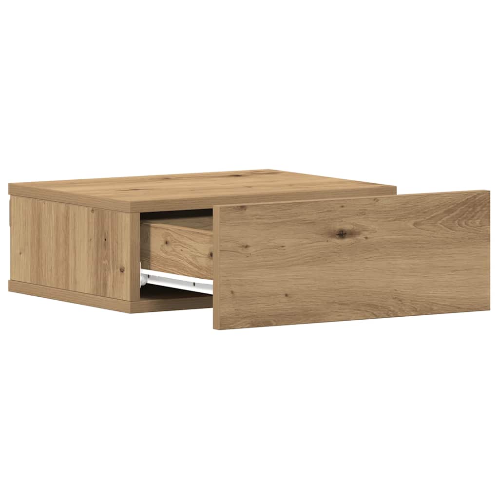 Nachtkastjes 2 st zwevend 40x32x15 cm hout artisanaal eiken is nu te koop bij PeponiXL, paradijselijk wonen!