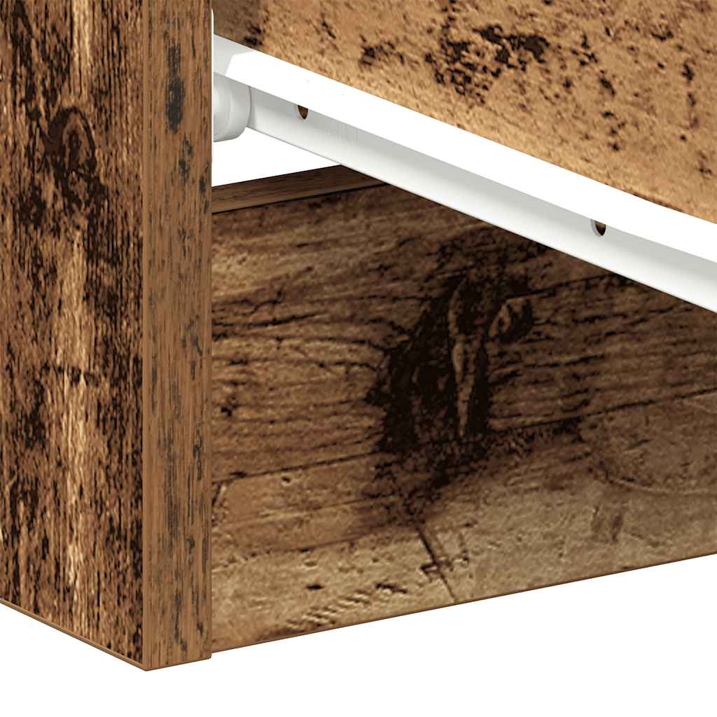 Nachtkastje 38x35x55 cm bewerkt hout oud houtkleurig is nu te koop bij PeponiXL, paradijselijk wonen!