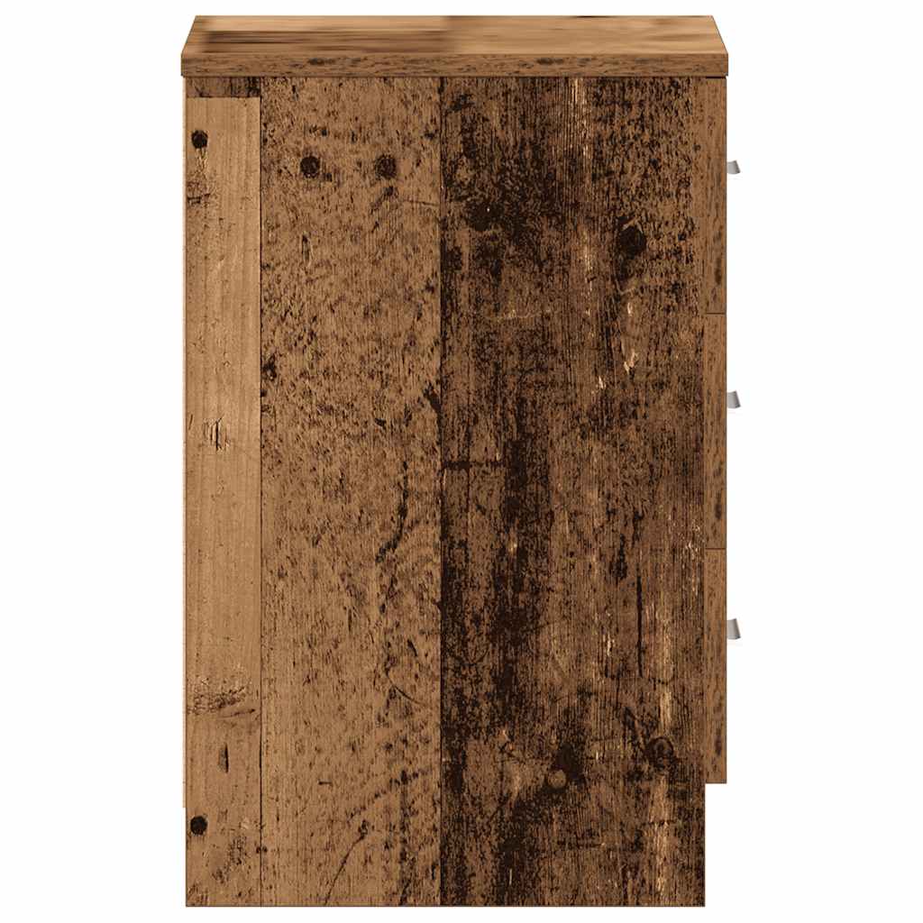 Nachtkastjes 2 st 38x35x55 cm bewerkt hout oud houtkleurig is nu te koop bij PeponiXL, paradijselijk wonen!