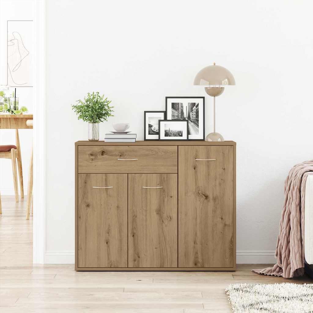 Dressoir ambachtelijk spaanplaat hout ambachtelijk eikenkleurig is nu te koop bij PeponiXL, paradijselijk wonen!