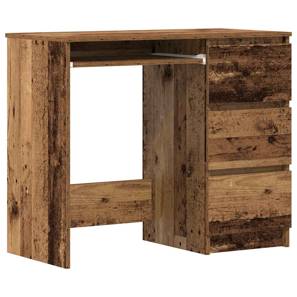 Bureau 90x45x76 cm bewerkt hout oud houtkleurig is nu te koop bij PeponiXL, paradijselijk wonen!