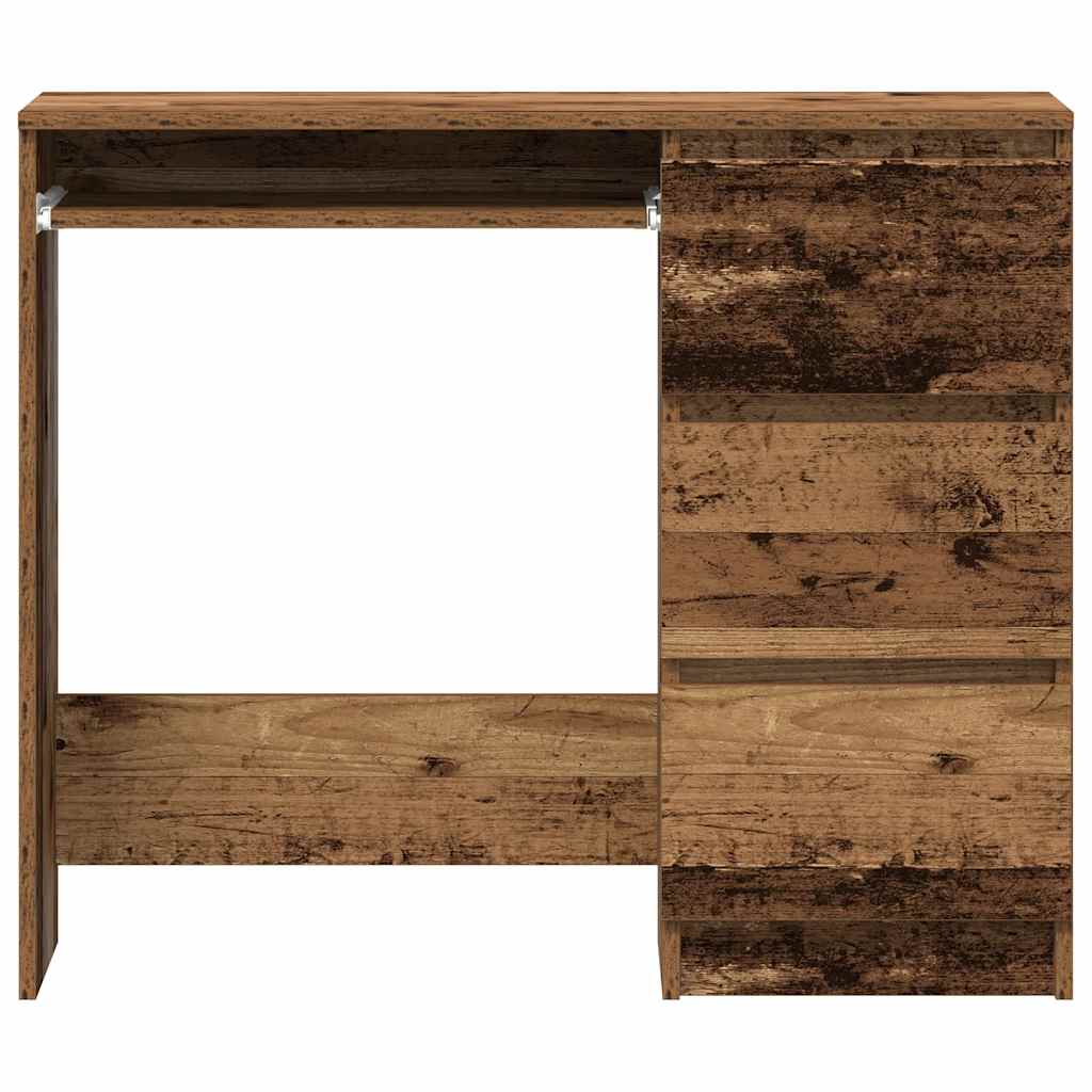 Bureau 90x45x76 cm bewerkt hout oud houtkleurig is nu te koop bij PeponiXL, paradijselijk wonen!