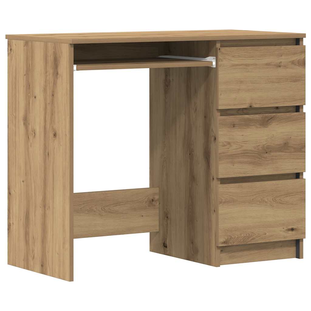 Bureau 90x45x76 cm bewerkt hout artisanaal eikenkleur is nu te koop bij PeponiXL, paradijselijk wonen!