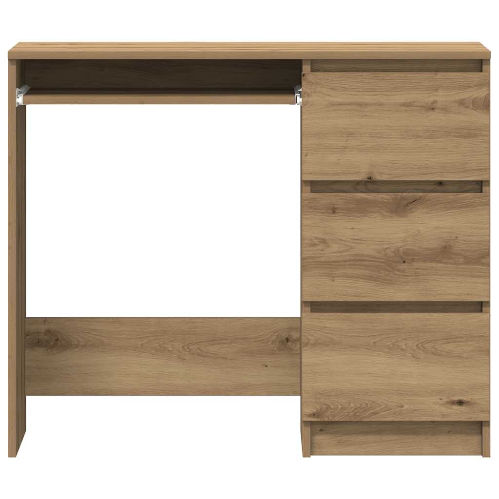 Bureau 90x45x76 cm bewerkt hout artisanaal eikenkleur is nu te koop bij PeponiXL, paradijselijk wonen!