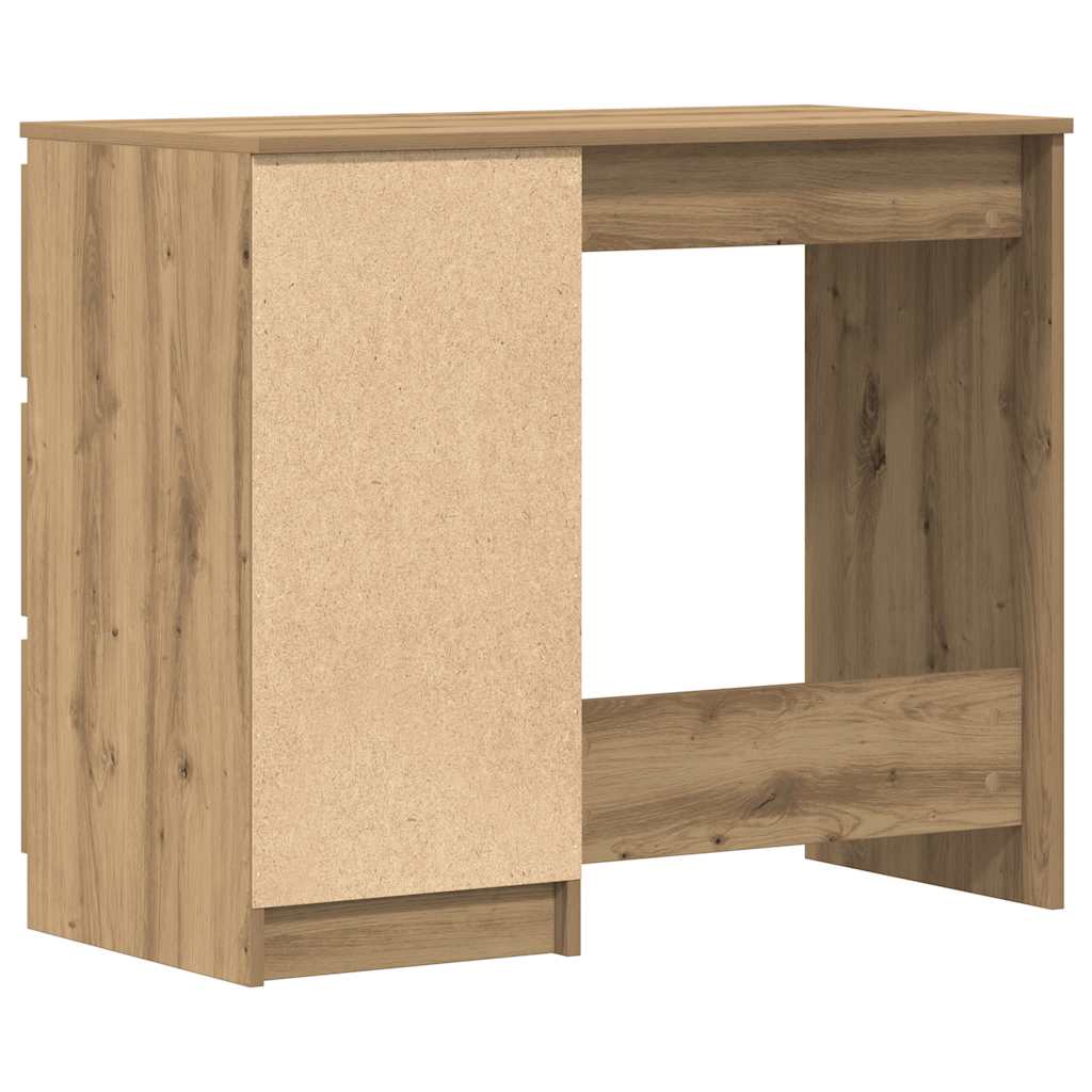 Bureau 90x45x76 cm bewerkt hout artisanaal eikenkleur is nu te koop bij PeponiXL, paradijselijk wonen!