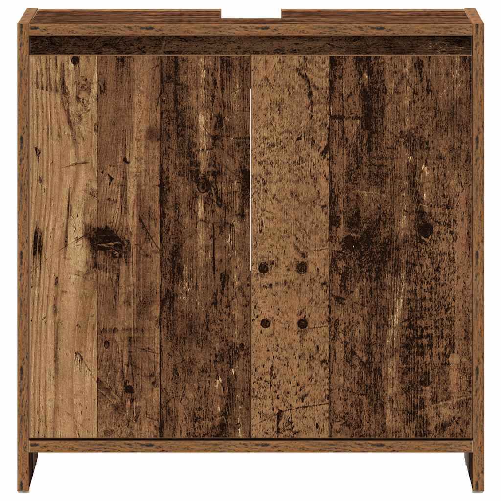 Wastafelkast 60x33x60 cm bewerkt hout oud houtkleurig is nu te koop bij PeponiXL, paradijselijk wonen!