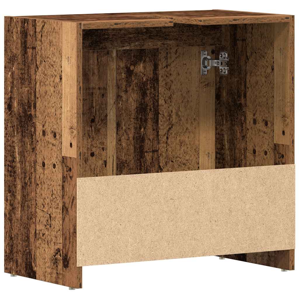 Wastafelkast 60x33x60 cm bewerkt hout oud houtkleurig is nu te koop bij PeponiXL, paradijselijk wonen!