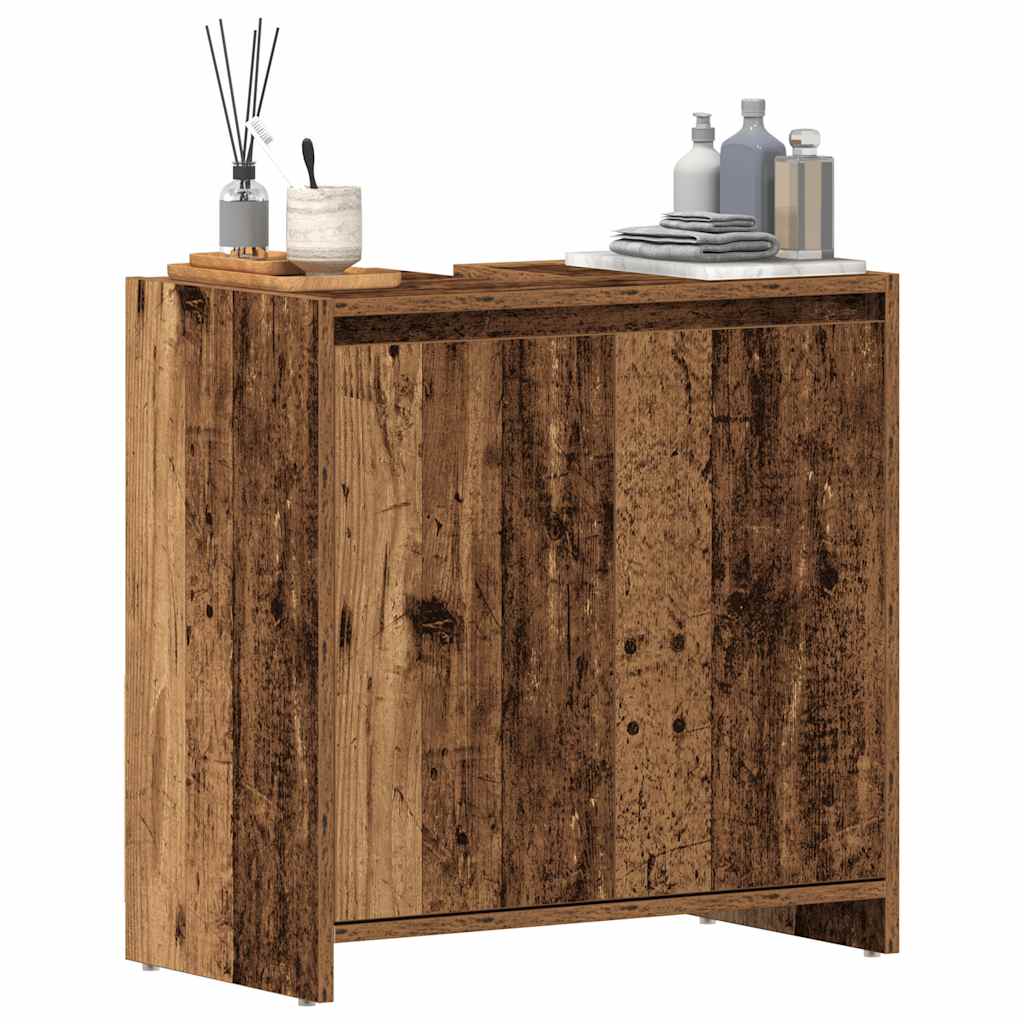 Wastafelkast 60x33x60 cm bewerkt hout oud houtkleurig is nu te koop bij PeponiXL, paradijselijk wonen!