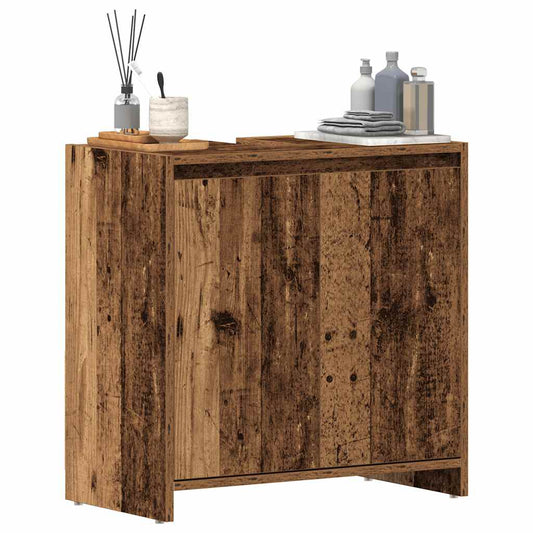 Wastafelkast 60x33x60 cm bewerkt hout oud houtkleurig is nu te koop bij PeponiXL, paradijselijk wonen!