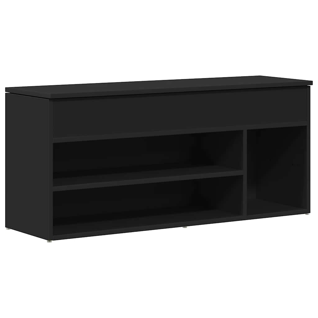 Schoenenbank 102x30,5x45 cm bewerkt hout zwart is nu te koop bij PeponiXL, paradijselijk wonen!
