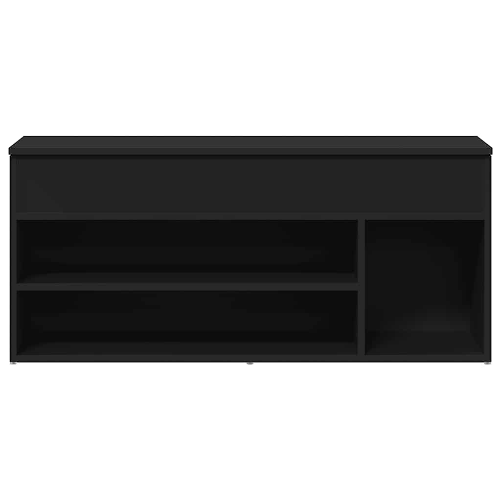 Schoenenbank 102x30,5x45 cm bewerkt hout zwart is nu te koop bij PeponiXL, paradijselijk wonen!