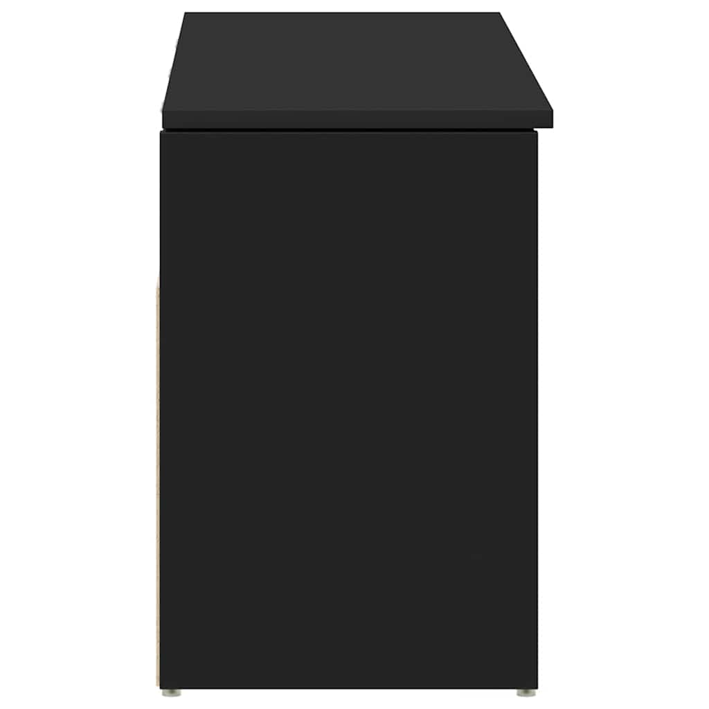 Schoenenbank 102x30,5x45 cm bewerkt hout zwart is nu te koop bij PeponiXL, paradijselijk wonen!