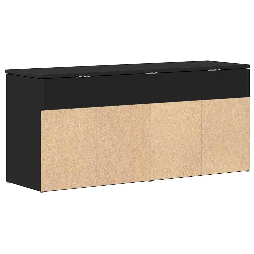 Schoenenbank 102x30,5x45 cm bewerkt hout zwart is nu te koop bij PeponiXL, paradijselijk wonen!