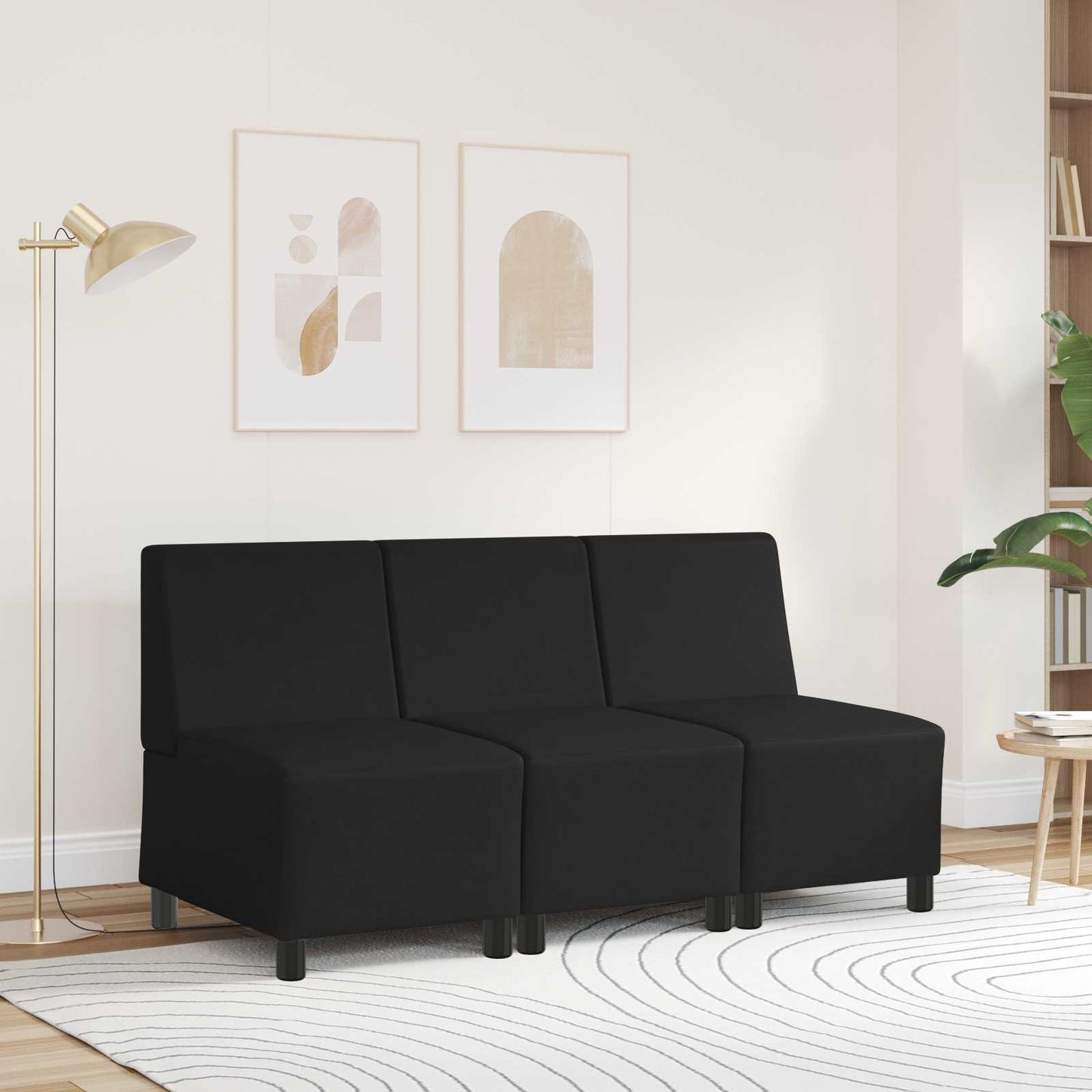 Modulaire Bankeenheid Armlos Zwart 55 x 74 x 82 cm Nep Leer