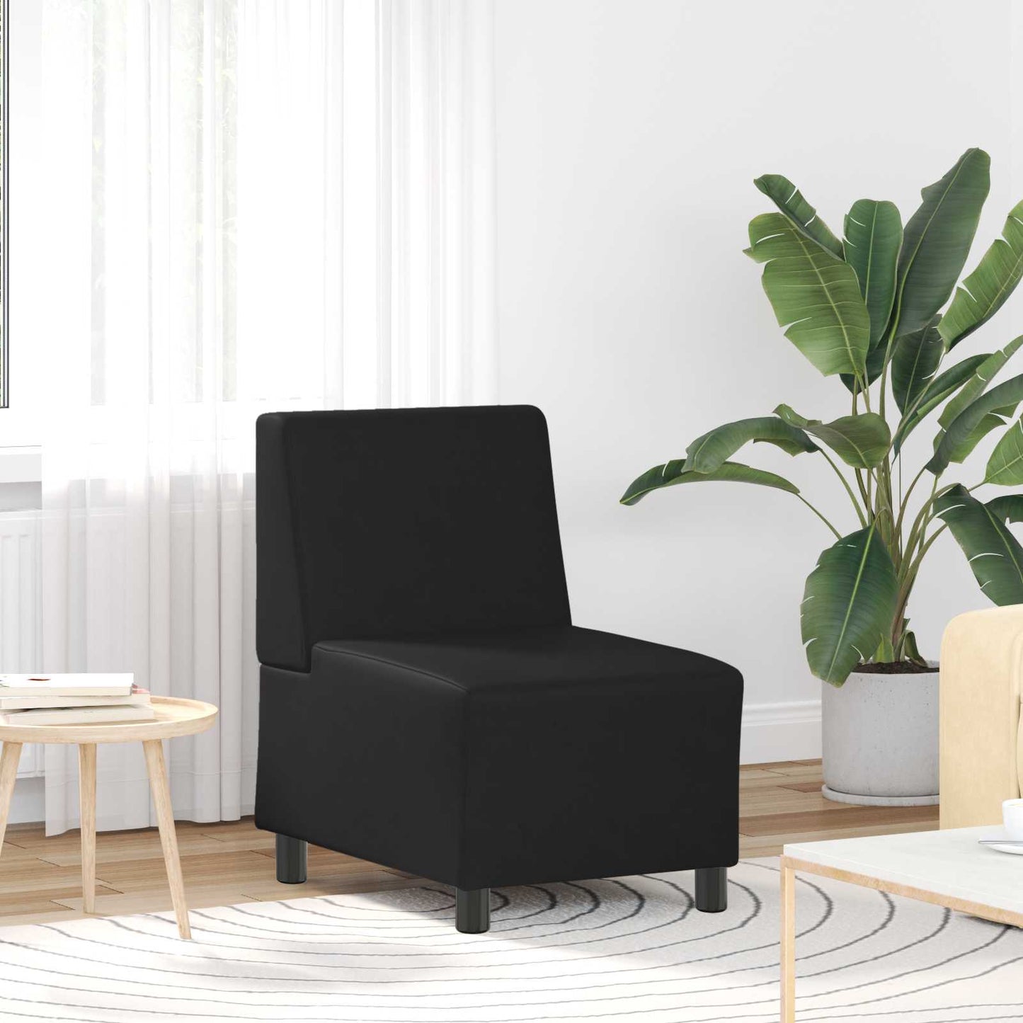 Modulaire Bankeenheid Armlos Zwart 55 x 74 x 82 cm Nep Leer