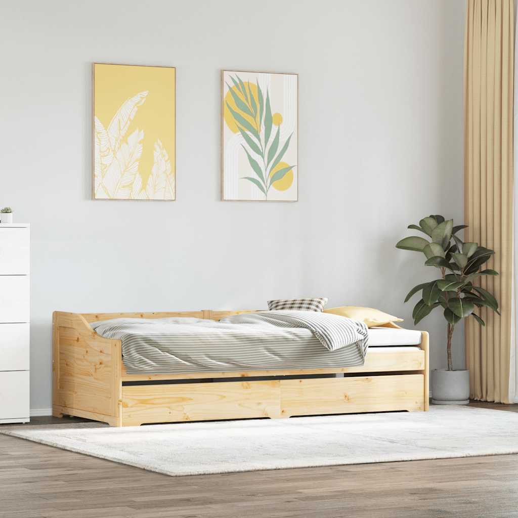 Slaapbank met onderschuifbed zonder matras IRUN 90x200 cm is nu te koop bij PeponiXL, paradijselijk wonen!