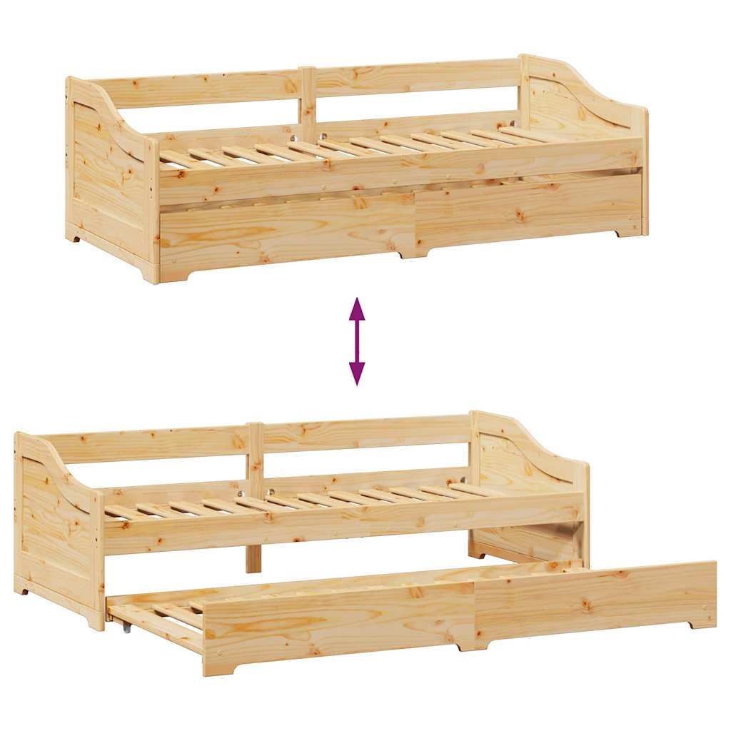 Slaapbank met onderschuifbed zonder matras IRUN 90x200 cm is nu te koop bij PeponiXL, paradijselijk wonen!