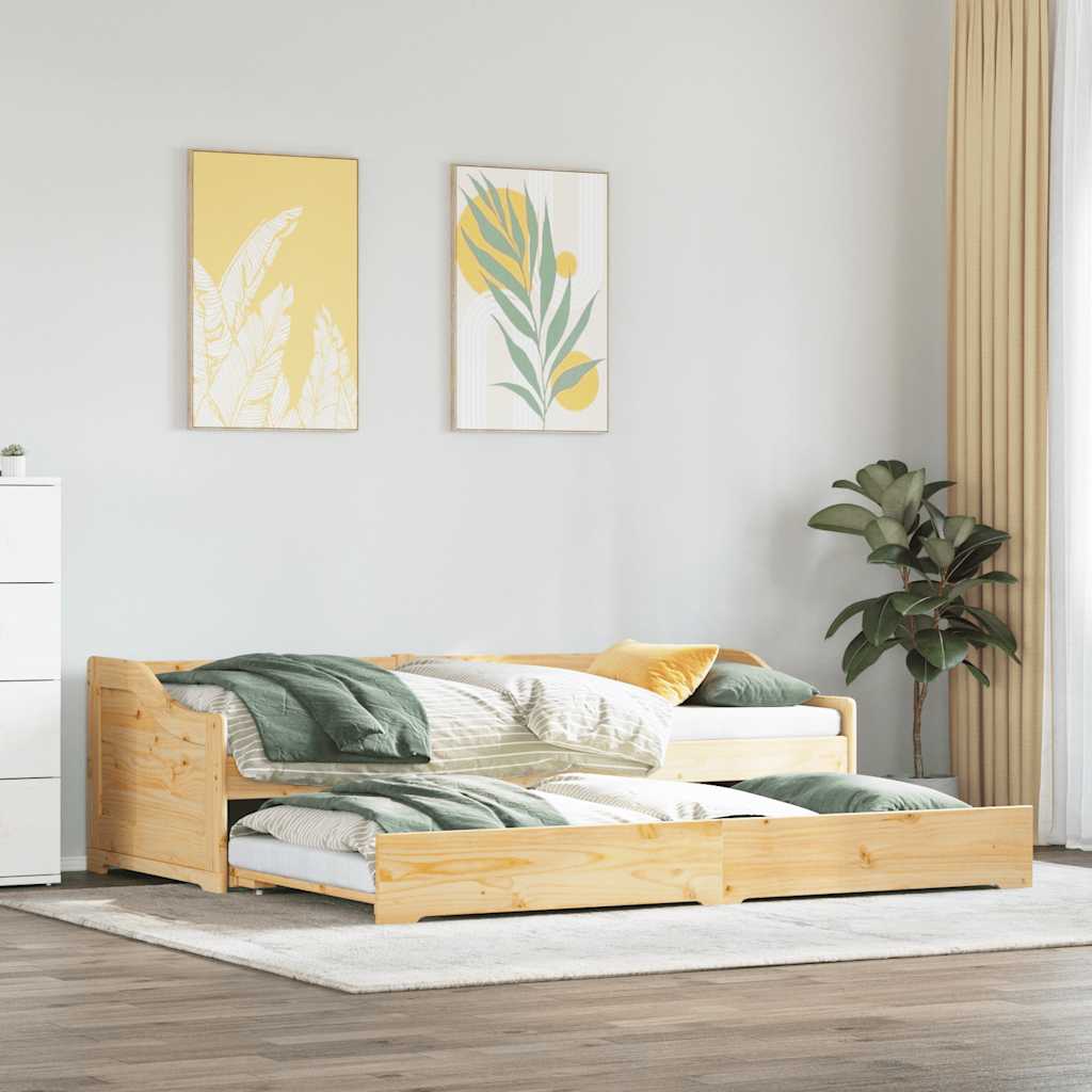 Slaapbank met onderschuifbed zonder matras IRUN 90x200 cm is nu te koop bij PeponiXL, paradijselijk wonen!