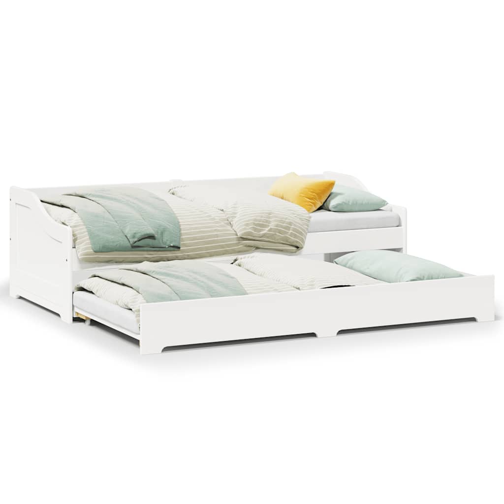 Slaapbank met onderschuifbed zonder matras IRUN 90x200 cm wit is nu te koop bij PeponiXL, paradijselijk wonen!