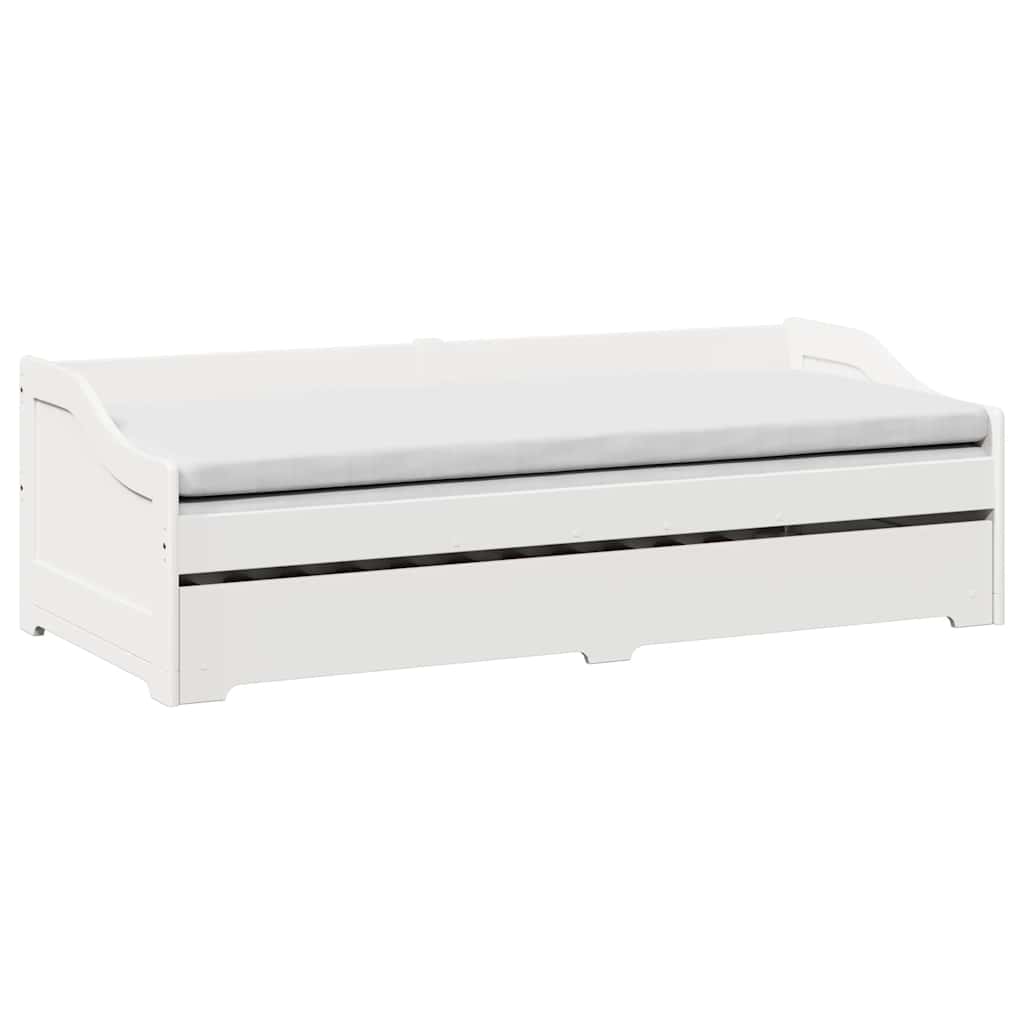 Slaapbank met onderschuifbed zonder matras IRUN 90x200 cm wit is nu te koop bij PeponiXL, paradijselijk wonen!