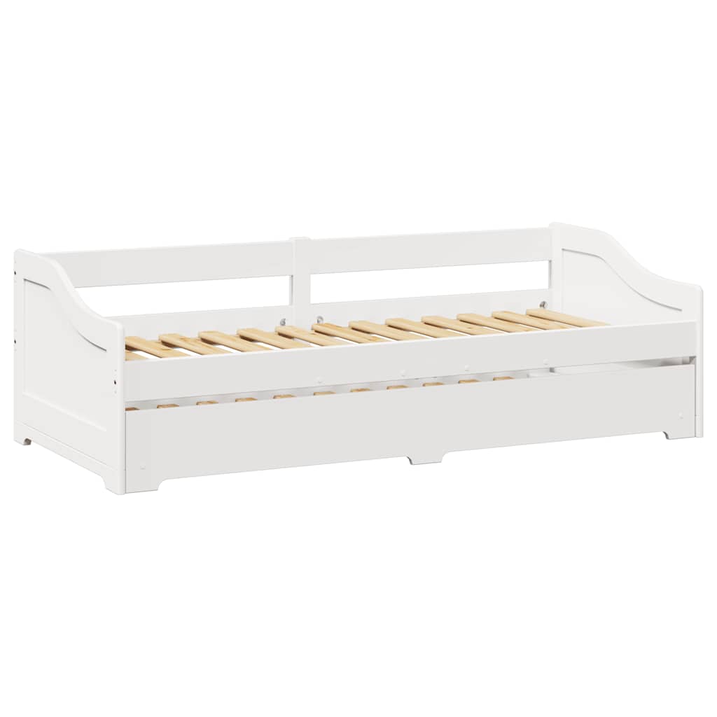 Slaapbank met onderschuifbed zonder matras IRUN 90x200 cm wit is nu te koop bij PeponiXL, paradijselijk wonen!