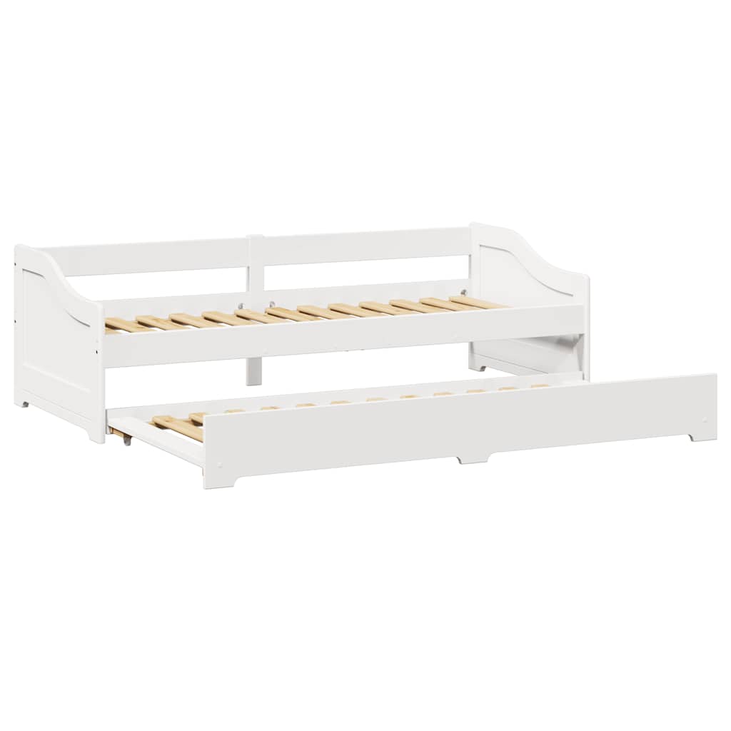Slaapbank met onderschuifbed zonder matras IRUN 90x200 cm wit is nu te koop bij PeponiXL, paradijselijk wonen!