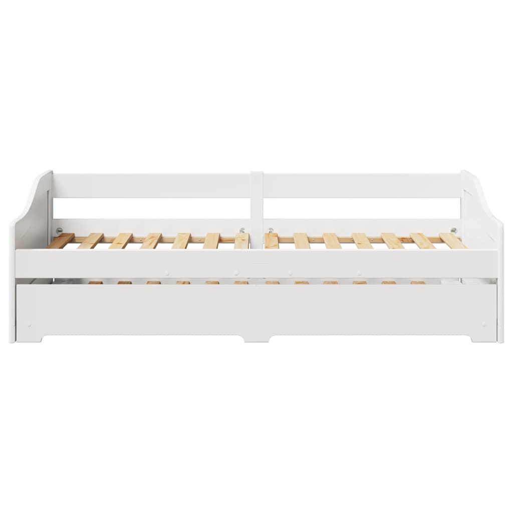 Slaapbank met onderschuifbed zonder matras IRUN 90x200 cm wit is nu te koop bij PeponiXL, paradijselijk wonen!