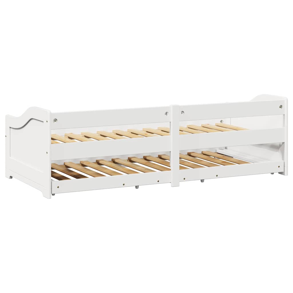 Slaapbank met onderschuifbed zonder matras IRUN 90x200 cm wit is nu te koop bij PeponiXL, paradijselijk wonen!